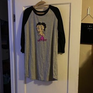 Women's Betty Boop Nightshirt - Gray and Black